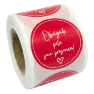 ETIQUETA ADESIVA RED. OBRIGADA - C/250