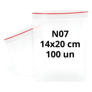 SACOS FECHO ZIP N07 14X20 - C/100 INOVEN