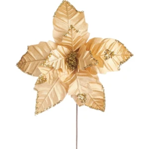 HASTE FLOR DE NATAL P. BRILHANTES 42X50 DOURADO - 96005DR