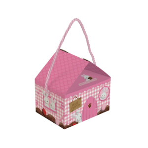 CAIXA CASINHA CONTOS DE PASCOA ROSA P 12,5X9,5X12 - 13007453