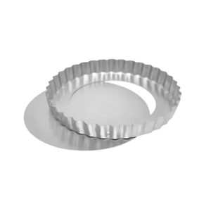 FORMA TORTA MACA CRESPA FUNDO FALSO N 18X3 ALUMINIO