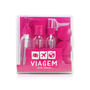 KIT DE FRASCOS P/ VIAGEM 9 PCS - AKM20902 PINK