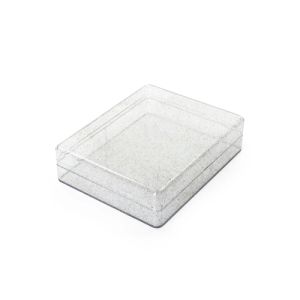 CAIXA ACRILICO RET TRANSP C/GLITTER PRA 15X12X4 - 18700697