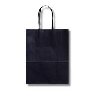 SACOLA PAPEL PRETA 17,5X8,5X21,5 C/10