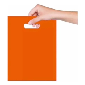 SACOLA PLAST 16X20 LARANJA C/ 50
