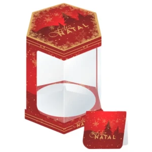 CAIXA PANETONE C/VISOR 250GR BENGALAS NATALINAS - 122291