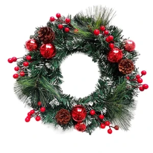 GUIRLANDA FESTAO C/ AZEVINHO 40CM VD/VM - 33951