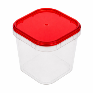 POTE QUADRADO 220ML C/ LACRE TAMPA VERMELHA C/10 - PLASTILANIA