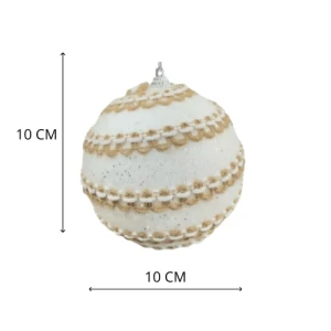 KIT BOLAS LINHAS TRICOTADAS 10CM C/03 BRANCO - 96986