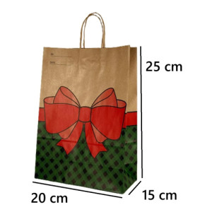 SACOLA KRAFT NATAL 20X15X25