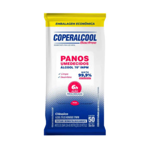 PANO UMEDECIDO C/ ALCOOL BACFREE C/50 - COPERALCOOL