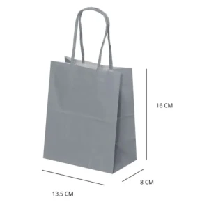 SACOLA PAPEL PRATA 13,5X8X16 C/10