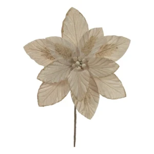FLOR NATAL AVELUDADO BEGE 20CM - 85953001