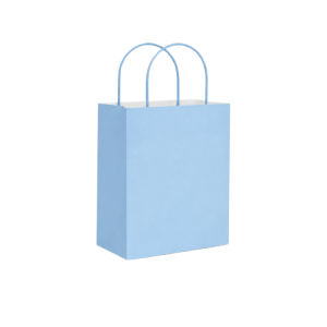 SACOLA PAPEL 13,5X8X16 AZUL BEBE C/10