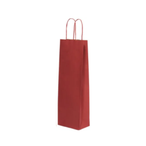 SACOLA KRAFT VINHO VERMELHA 13,5X8X39 - C/10