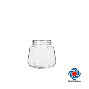 VIDRO 230 ML SEXTAVADO C/ TAMPA MET BRANCA