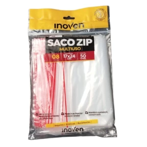 SACOS FECHO ZIP N08 17X24 - C/50 INOVEN