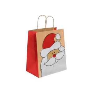 SACOLA PAPEL NATAL PAPAI NOEL 17,5X8,5X21,5