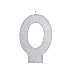 VELA BRANCA GLITTER NUMERO 0 - VNB00