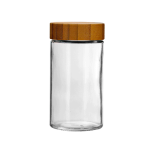 POTE DE VIDRO C/TAMPA BAMBU 190ML - 26625