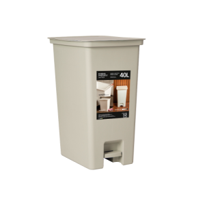 LIXEIRA C/ PEDAL 41,5X29,5X54 FLY 40L CREME PARAMOUNT