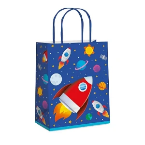 SACOLA PAPEL FOGUETE COSMICO M 26X19,5X9,5 - 14001795