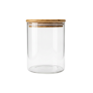 POTE VIDRO RED. 10X15CM 970ML C/ TPA BAMBU - TOP1935