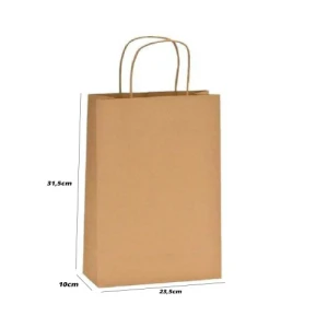SACOLA KRAFT 23,5X10X31,5 - C/10