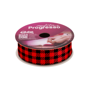 FITA  ECF007TR 30MM XADREZ VERMELHO E PRETO 10 MT
