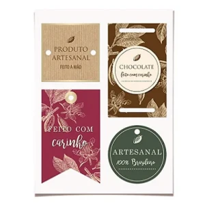 CARTELA TAGS DESTAC. SABOR CHOCOLATE C/12 - 18000057